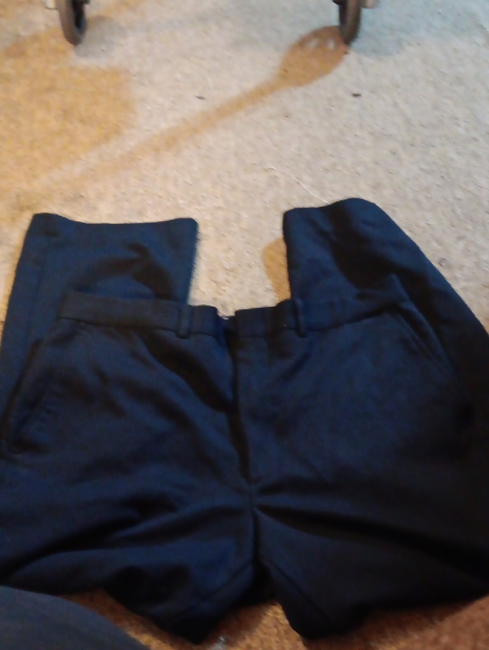 Men's Navy Dress Pants - Classic Flat Front